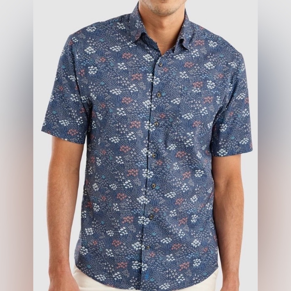 Johnnie-O Top Shelf Winslow Short Sleeve Button Down Shirt Sz L